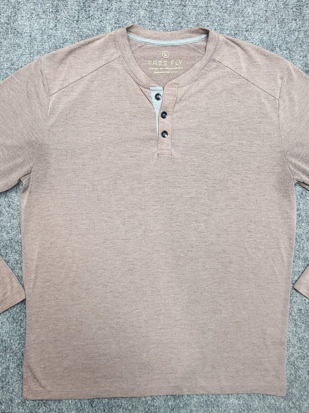 Free Fly Men's Large Bamboo Flex Long Sleeve Henley
